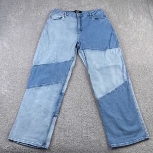 Hollister Jeans Womens 15 Blue Ultra High Rise Dad Patchwork Retro Stretch Denim